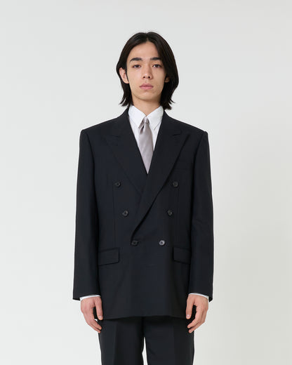 Black Wool Double Breasted Jacket _ BLACK