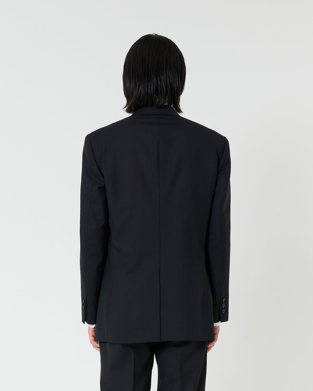 Black Wool Double Breasted Jacket _ BLACK
