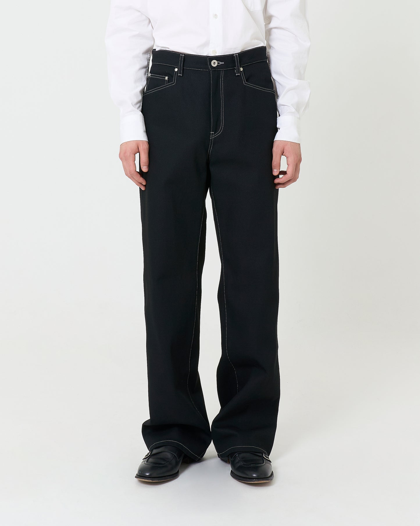 Raw Denim Pants _ BLACK