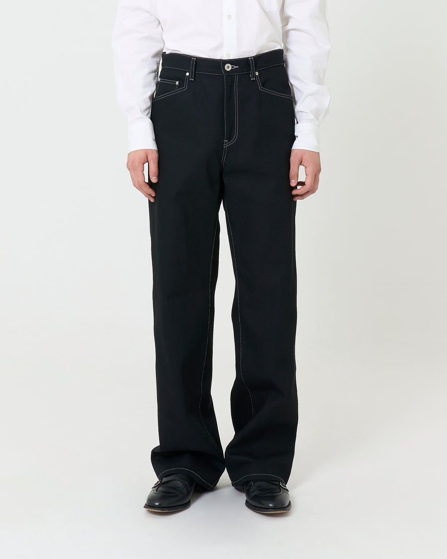 Raw Denim Pants _ BLACK