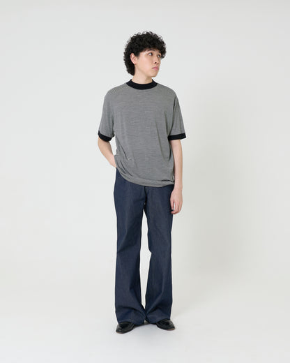 Mock-neck Wool T-shirt _ BORDER