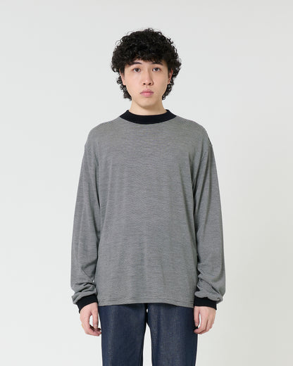 Mock-neck Wool Long T-shirt _ BORDER