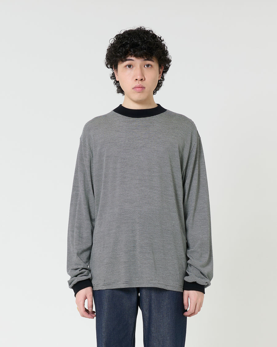 Mock-neck Wool Long T-shirt _ BORDER