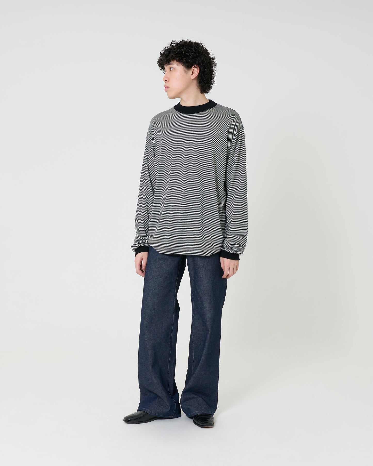 Mock-neck Wool Long T-shirt _ BORDER