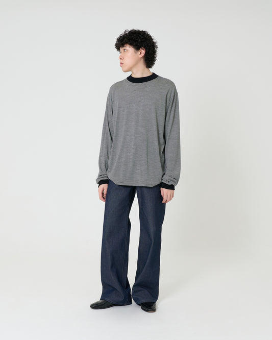 Mock-neck Wool Long T-shirt _ BORDER