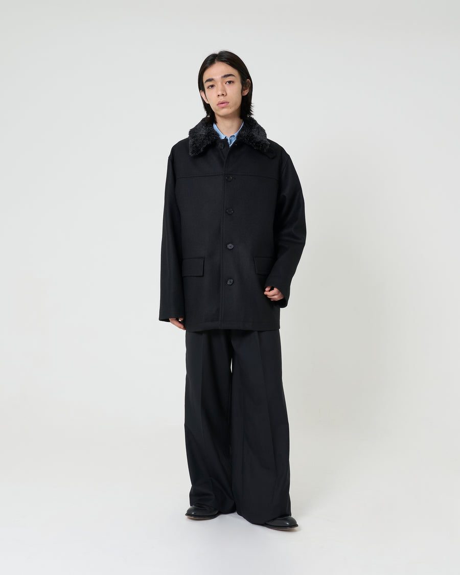 Wool Car Coat _ BLACK