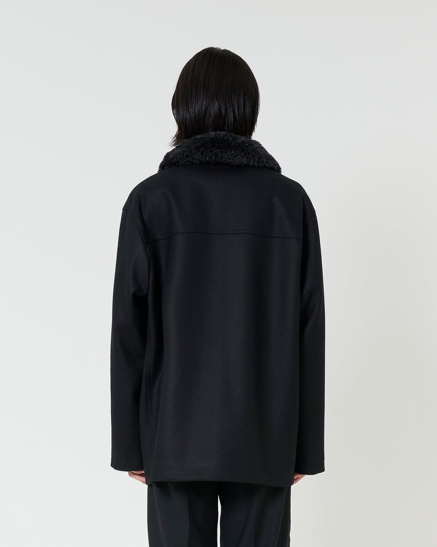 Wool Car Coat _ BLACK