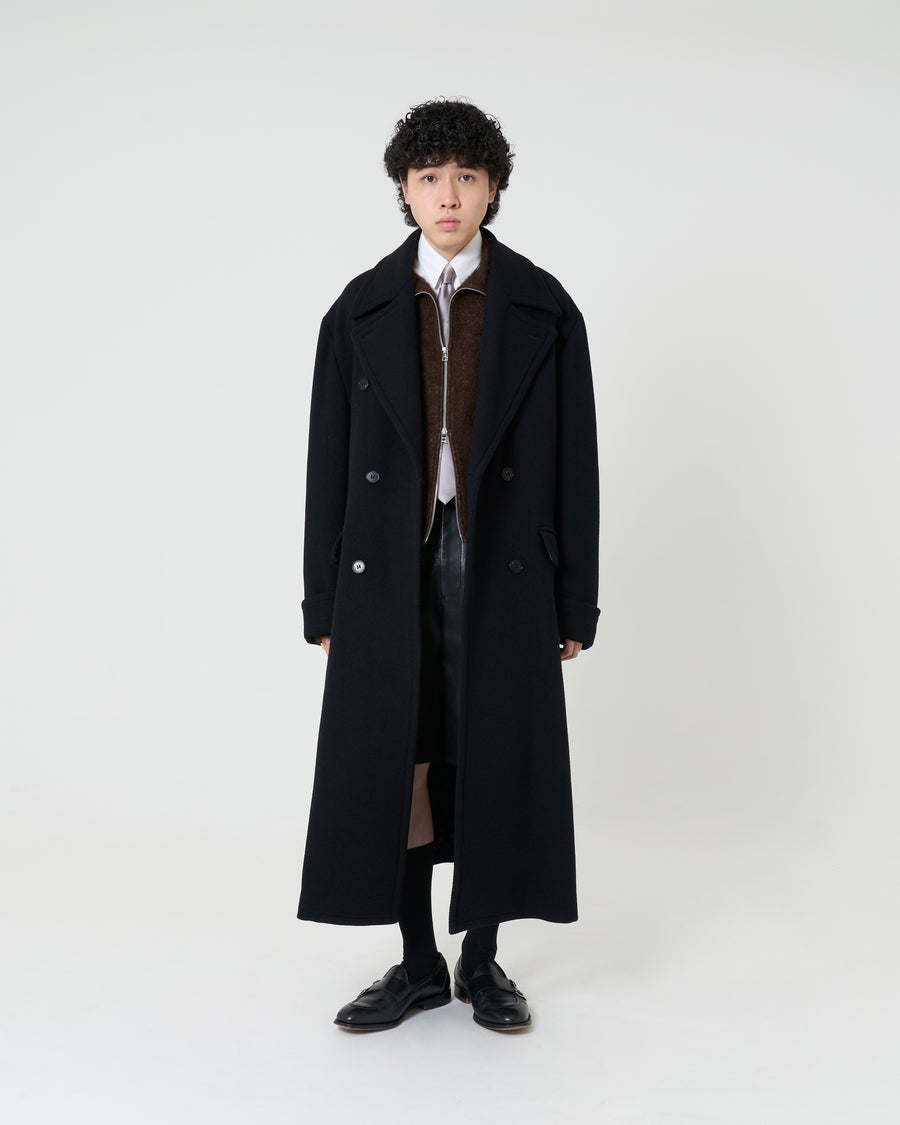 Tweed Long Coat _ BLACK