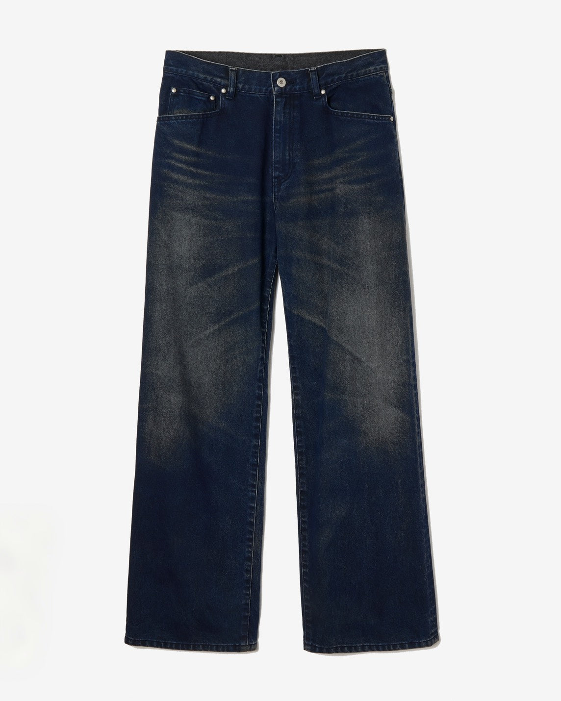 Flocked Denim Pants _ BLUE