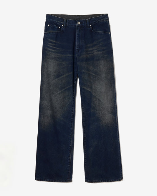 Flocked Denim Pants _ BLUE